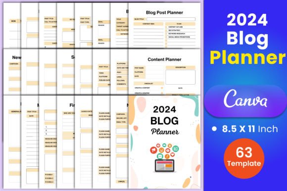 Download 2024 Blog Planner Canva Interior - Premium Resources