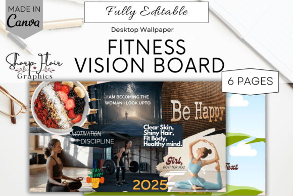 Download Editable Fitness Vision Board | Canva - Fitness Collection
