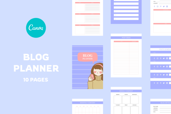 Download Blog Planner Canva Template - Premium Resources
