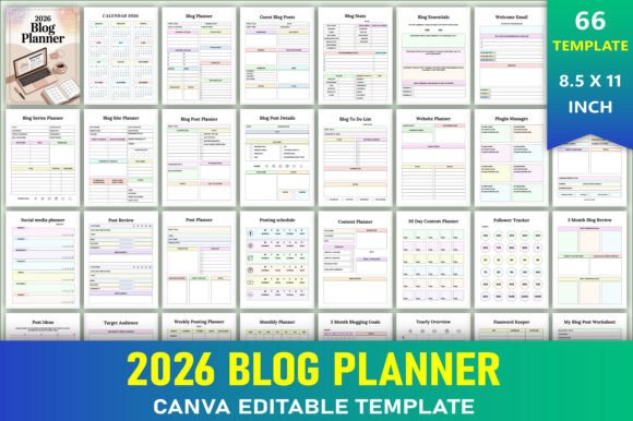 Download Editable 2026 Blog Planner - Premium Resources