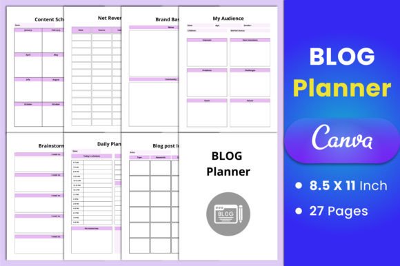 Download Blog Planner Canva Template - Premium Resources